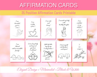 Kaarten voor positieve bevestiging, zelfliefde en mindfulness (digitale download)