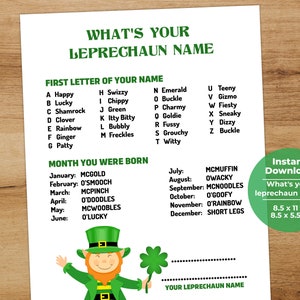 Leprechaun Name Game I St Patricks Day Games | St Patricks Day Game for Kids | St Patricks Day activity I Leprechaun Names for Kids