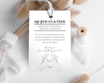Teacher Thank You Gift Tag, Teacher Appreciation Week Printable, Minimalist Thank You Tag, English Teacher Gift Tag
