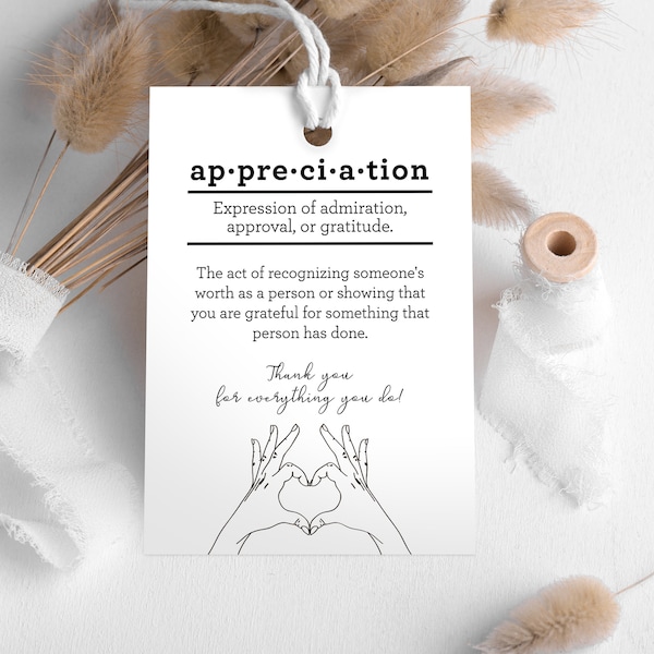 Teacher Thank You Gift Tag, Teacher Appreciation Week Printable, Minimalist Thank You Tag, English Teacher Gift Tag