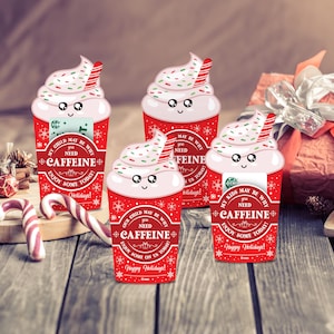 Precisa de porta-cartão-presente para café de Natal com cafeína, presente de Natal para professores, porta-cartões-presente para café de Natal, presente para funcionários