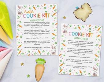 Easter Cookie Kit Instructions Card Printable, DIY Cookie Decorating ...