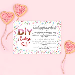 DIY Cookie Kit Anleitungskarte, Cookie Decorating Kit Anleitung Karten Printable, 3,5 "x 5" Dekorieren Sie Ihre eigenen Kekskarte