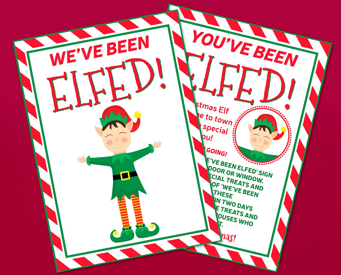 You've Been Elfed Elfed Printables Christmas Printable - Etsy