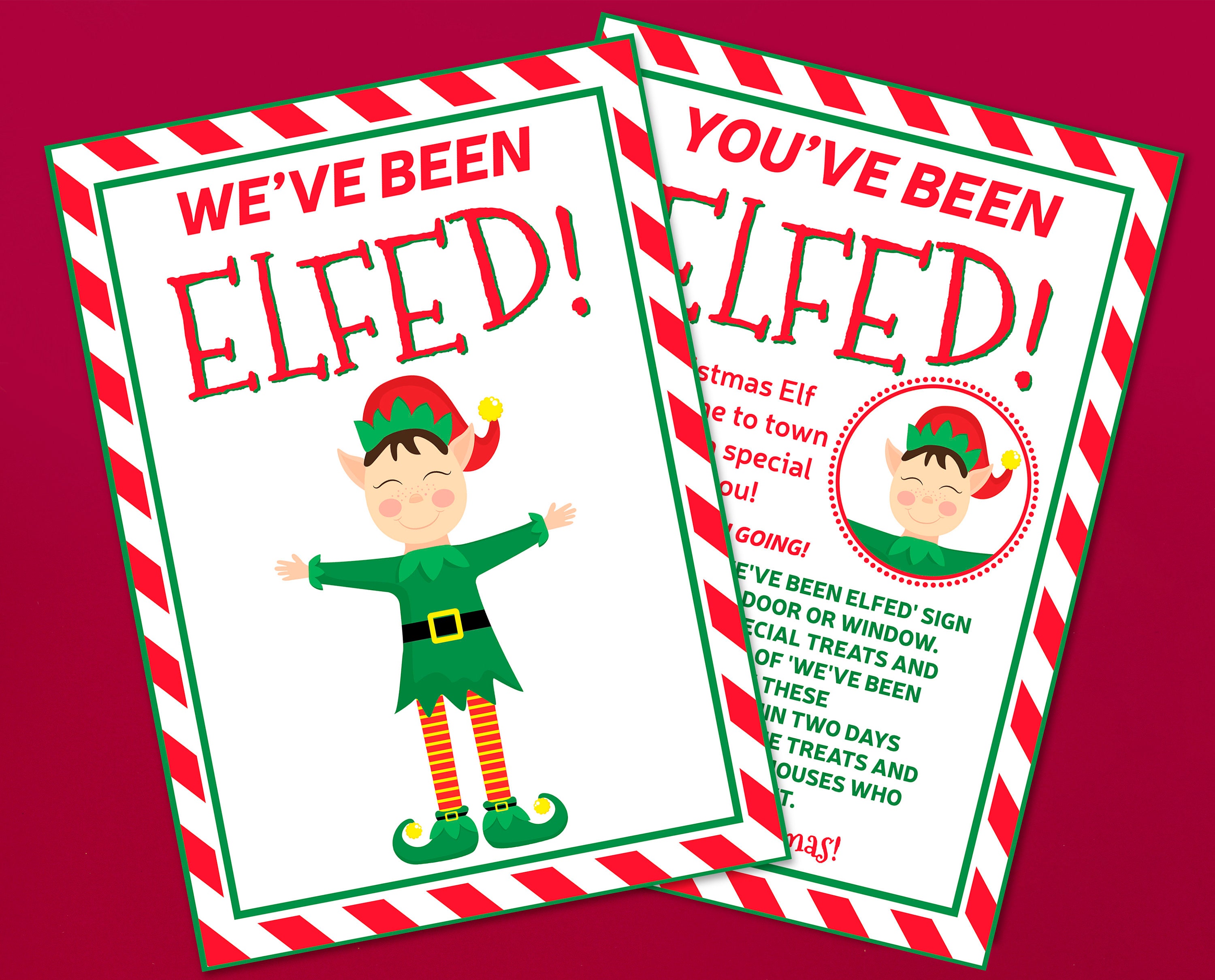 You've Been Elfed Elfed Printables Christmas Printable Etsy
