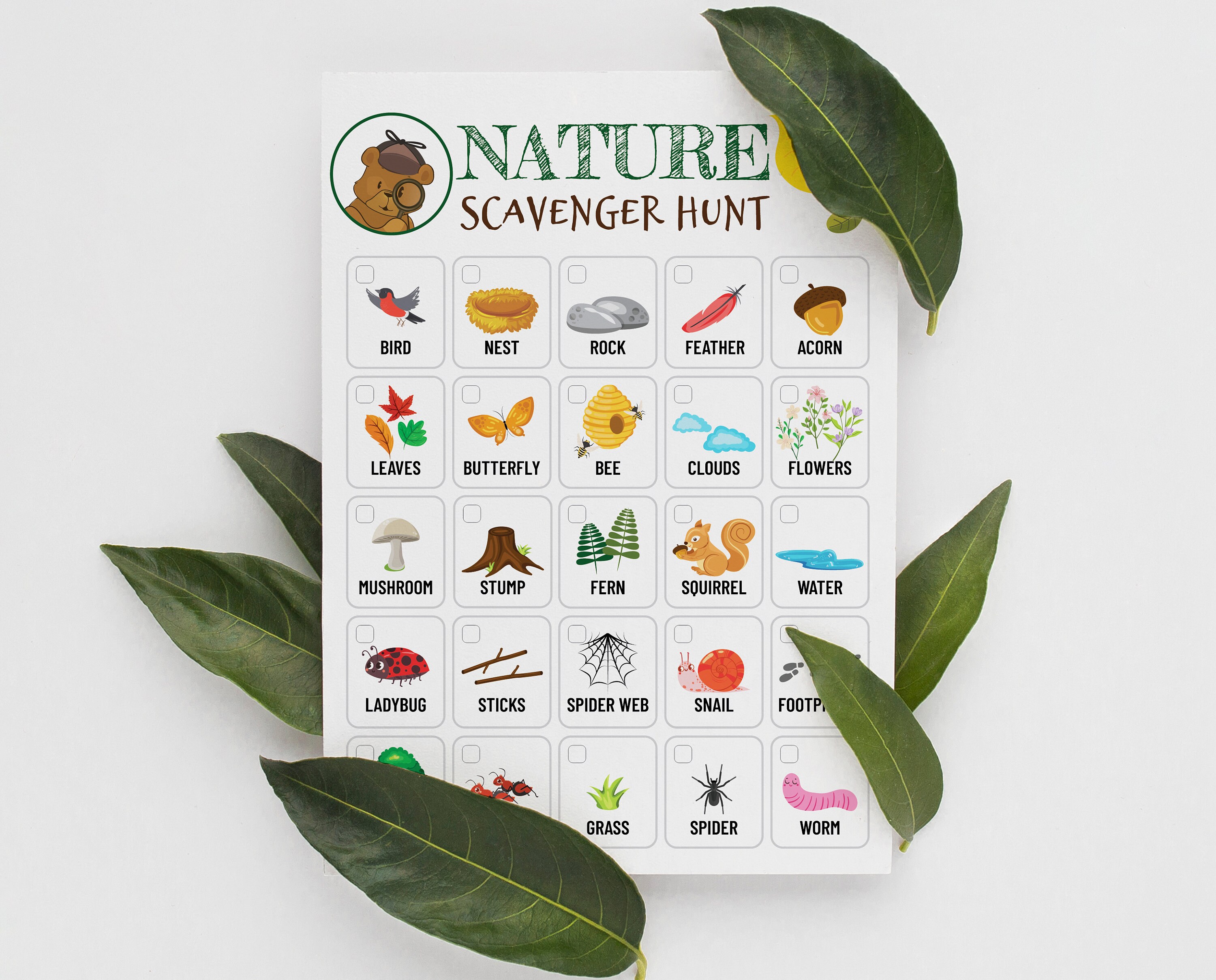Nature Scavenger Hunt Printable: Kids Outdoor Activity (PDF & JPG) - Etsy