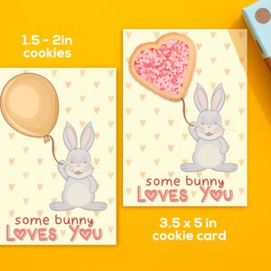 Irgendein Hase liebt dich Cookie Karte, 3.5 "x5" Cookie Karte, Oster Cookie Tags, Bunny Cookie Cards Instant Download