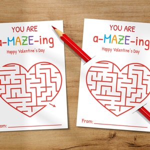 You're Amazing Valentine | School Valentine | Printable Valentine for Kids | Non Candy Valentines | Puzzle Valentine | Pencil Holder Note