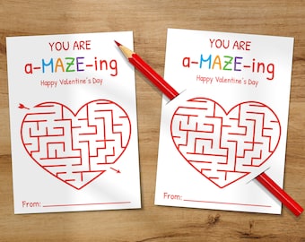 You're Amazing Valentine | School Valentine | Printable Valentine for Kids | Non Candy Valentines | Puzzle Valentine | Pencil Holder Note