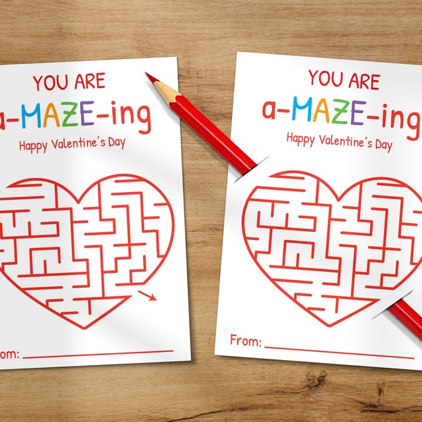 You're Amazing Valentine | School Valentine | Printable Valentine for Kids | Non Candy Valentines | Puzzle Valentine | Pencil Holder Note