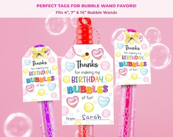 Colorful Bubble Wand Tags – 2 Designs, Fits 4”,7”,14” Wands – Instant Download
