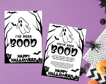 You've Been Booed Printable Card and Sign, Halloween Booed Neighborhood Game, Trick or Treat Halloween Game, I've Been Boo'd Printable