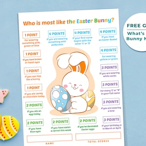 Juegos de conejitos de Pascua para adultos, adolescentes y niños, Trivia de Pascua, Juego para el aula, Juego para romper el hielo, ¿Cuál es tu nombre de conejito?, Actividad de Pascua