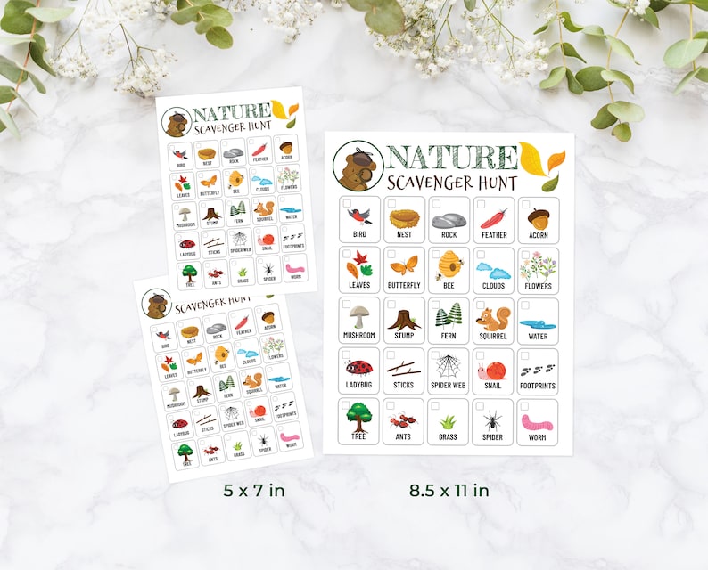 Nature Scavenger Hunt Printable: Kids Outdoor Activity (PDF & JPG) - Etsy