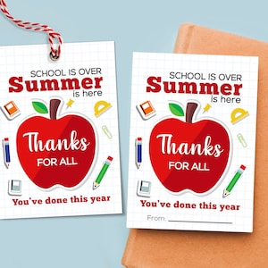 Die Schule ist raus, Summer is Here Geschenkanhänger, Schulende Geschenk, Sommer Lehrer Geschenkanhänger, Vorschule Geschenkanhänger, Kindergarten Geschenkanhänger, Geschenk für Lehrer