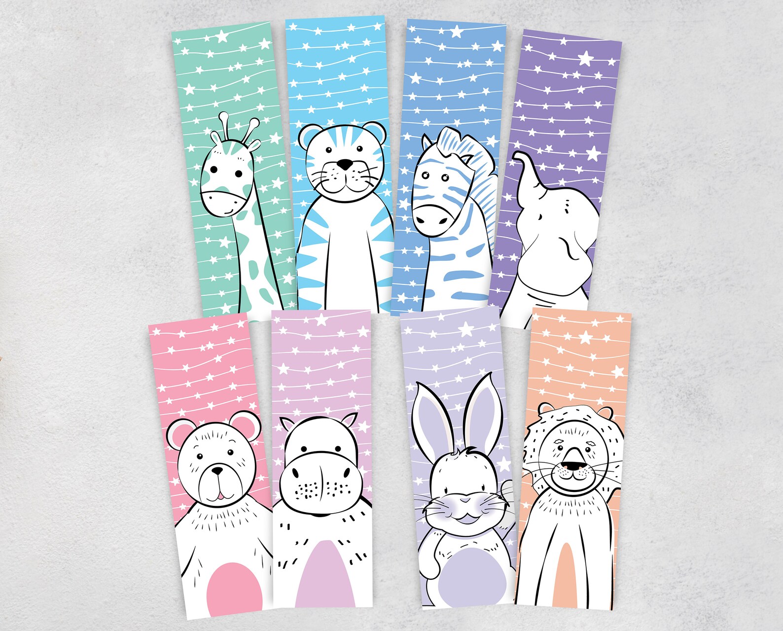 Printable Bookmarks Template Animals Bookmarks Printable | Etsy