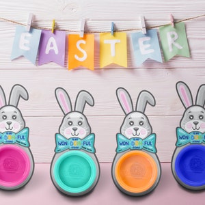 Easter Play-Doh Gift Tag Printable, Easter Bunny PlayDoh, Easter Gift for Kids, School Gift, Classroom Easter Party, Non Candy Easter Gift