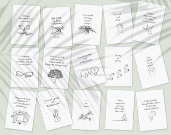 70 Printable Affirmation Cards, Motivational Self-Love Quotes (PDF)