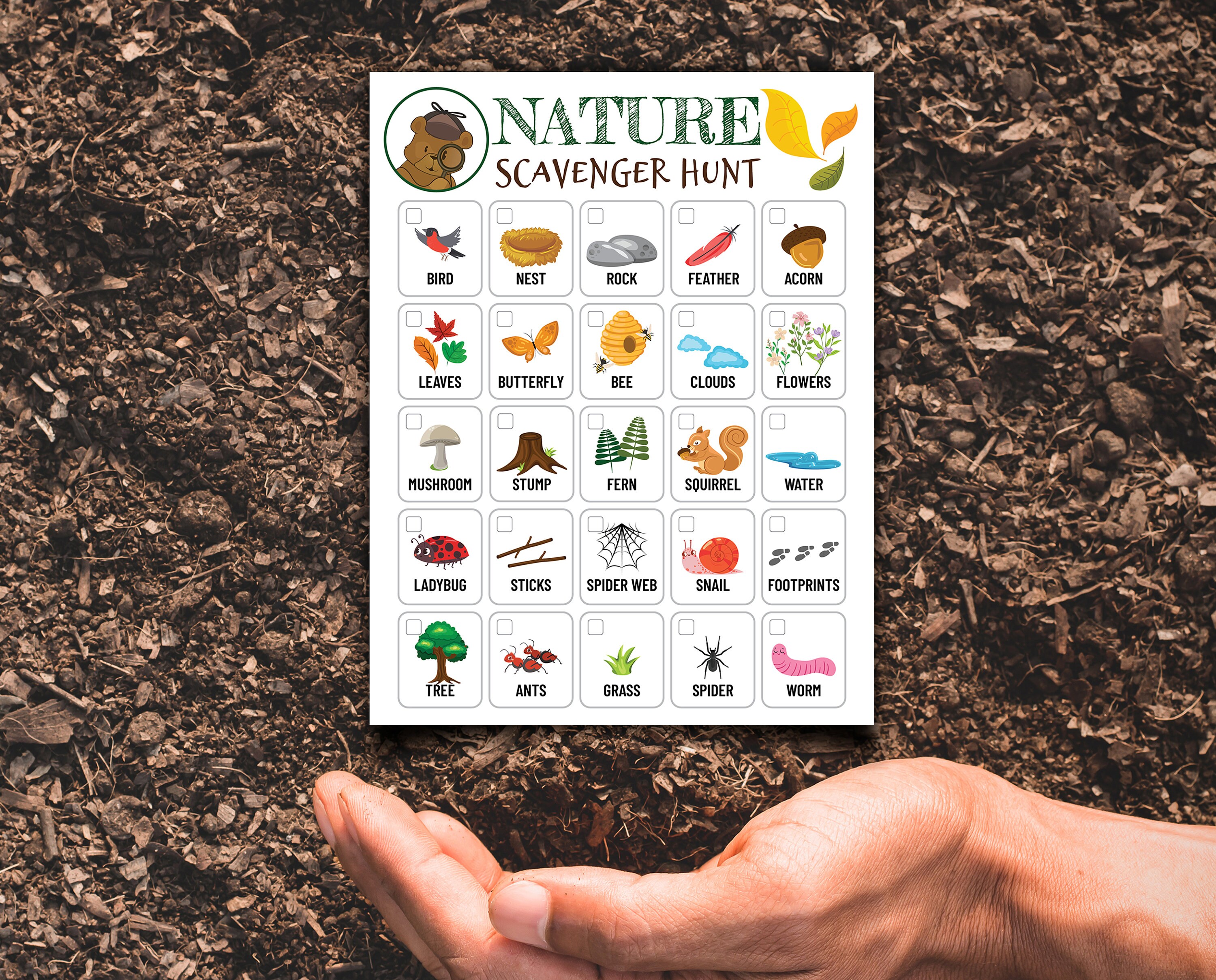 Nature Scavenger Hunt Printable: Kids Outdoor Activity (PDF & JPG) - Etsy