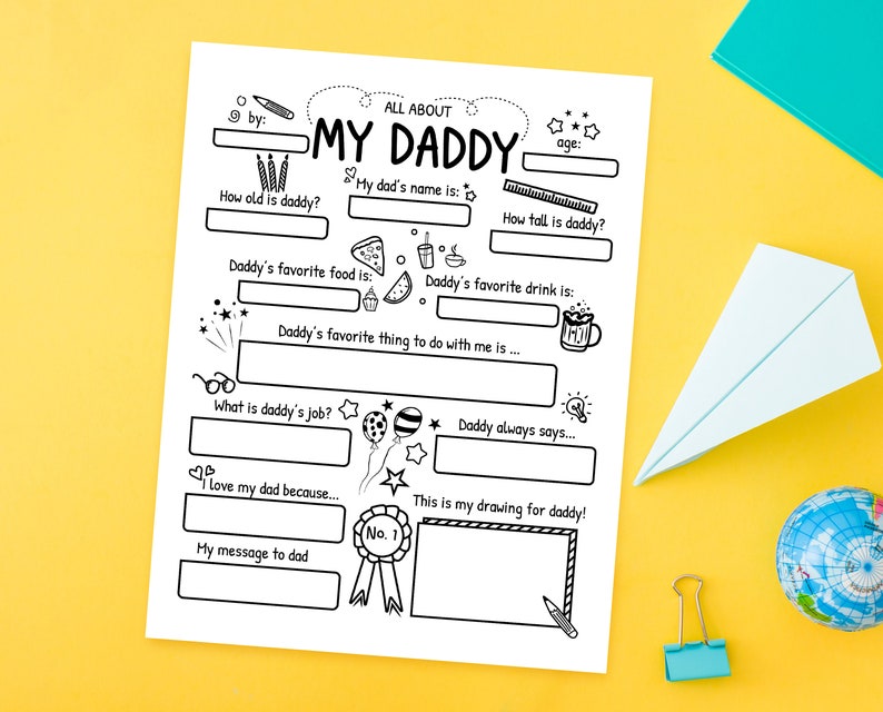 Dad Printable Fathers Day Questionnaire image 1