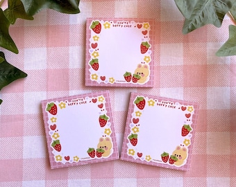 You're Berry Cute Memo Pad | Strawberry Memo Pad | Bunny Memo Pad | Stationery Gift