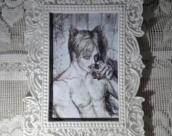 Leon with Cat or Puppy Ears – Resident Evil Framed print