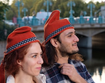Orange Polar Fleece Phrygian Cap: Handmade Slouchy Beanie
