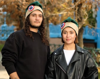 Green Phrygian Cap with French Cockade - Revolutionary Era Beanie