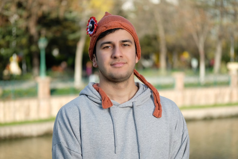 Unique Hand Knit Phrygian Cap With French Cockade Classic Revolutionary ...