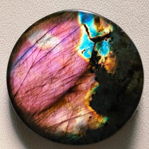 Spectrolite Purple Labradorite Gemstone Multi Purple Labradorite Cabochon for Pendant Labradorite Jewelry CT-86, 37X7 MM Round Shape