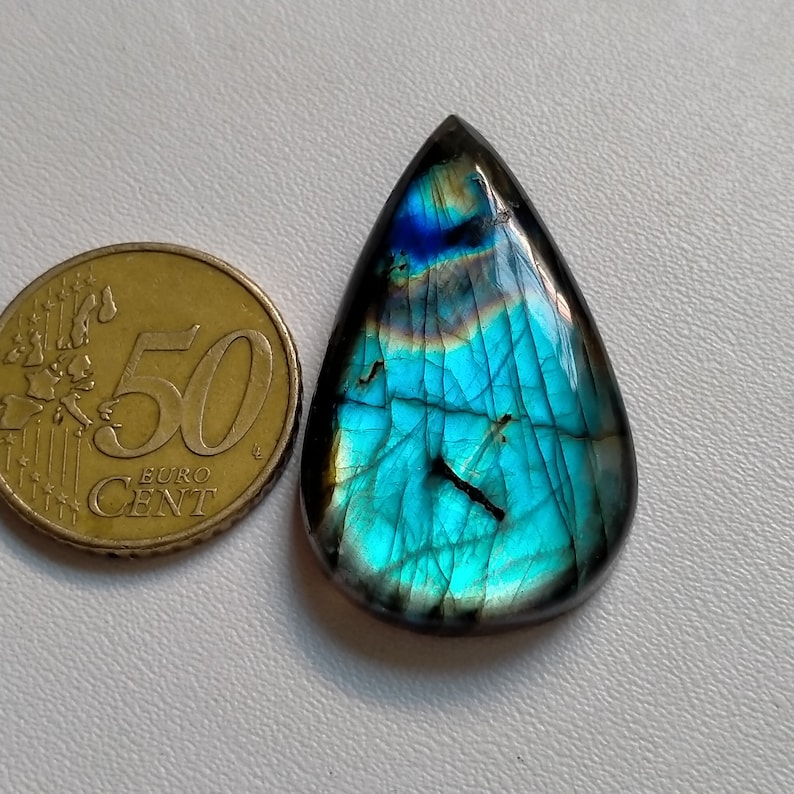 Wire Wrapping Stone 62.00 Ctr Excellent AAA +++ Quality Natural Purple Labradorite Cabochon Pear Shape Gemstone 40X23X8 MM A-663