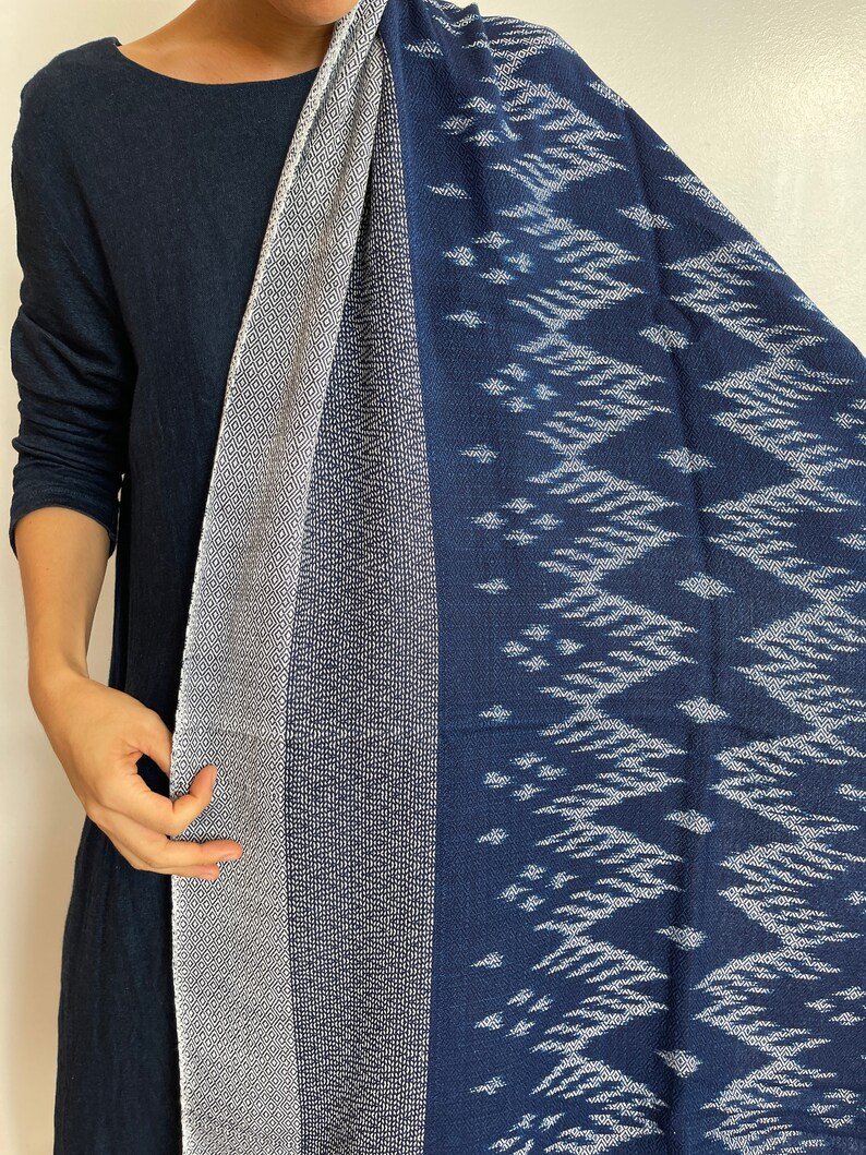 Kapok White Silk Cotton 100 Kapok Shawl Indigo Dye Etsy UK