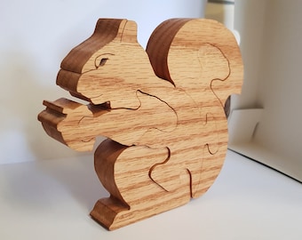 Squirrel Handmade Wooden Jigsaw,Pre School,  Educational Toy, Childs Present, Birthday Present, Christmas Present, Xmas Present