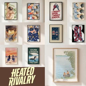 Heated Rivalry Art Print, Hockey Romance Wall Decor, Ilya Rozanov & Shane Hollander, Digital Download