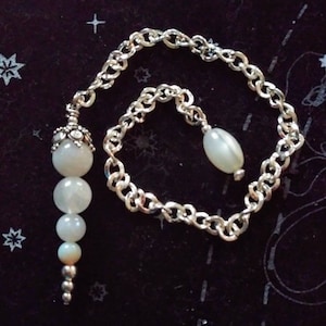 Rainbow Moonstone Pendulum Pendant & Chain
