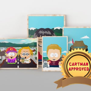 Custom South Park Portrait, Turn a Person into Character Cartoon/Personalized, Parents day gift, Christmas day man gift, Mens Cave Decor