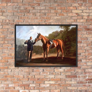 Napoleon and Pie-O-My racing horse painting Framed posters, Canvas Framed Poster ALL SIZES, wall art for boyfriend, husband, brother, friend