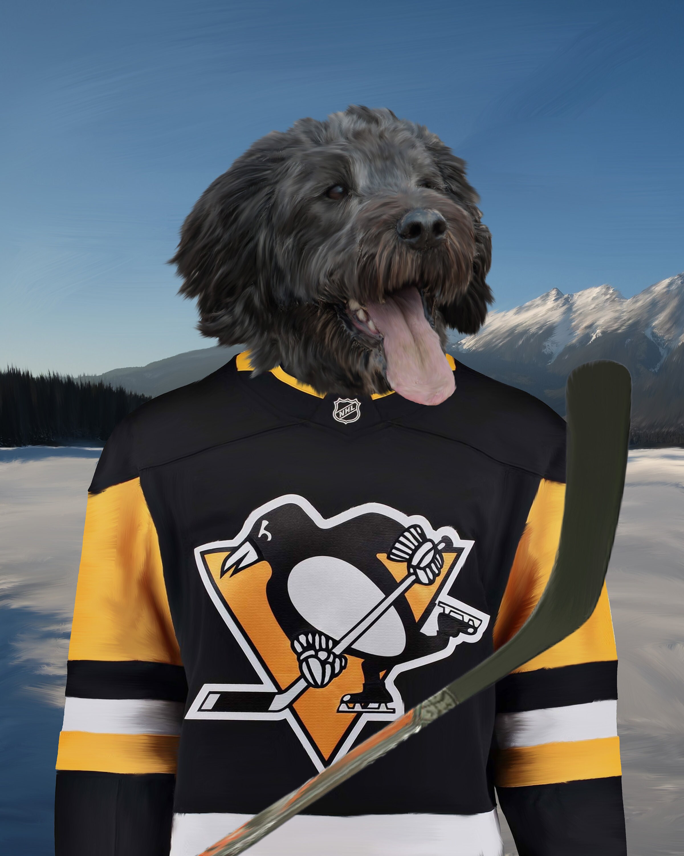 Custom NHL Hockey Fan Pet Portraitdog Cat 