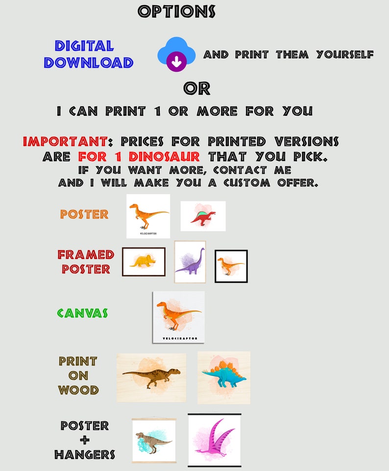 Dinosaur Printable Artwork for Kids Set of 12 Toddler Nursery - Etsy