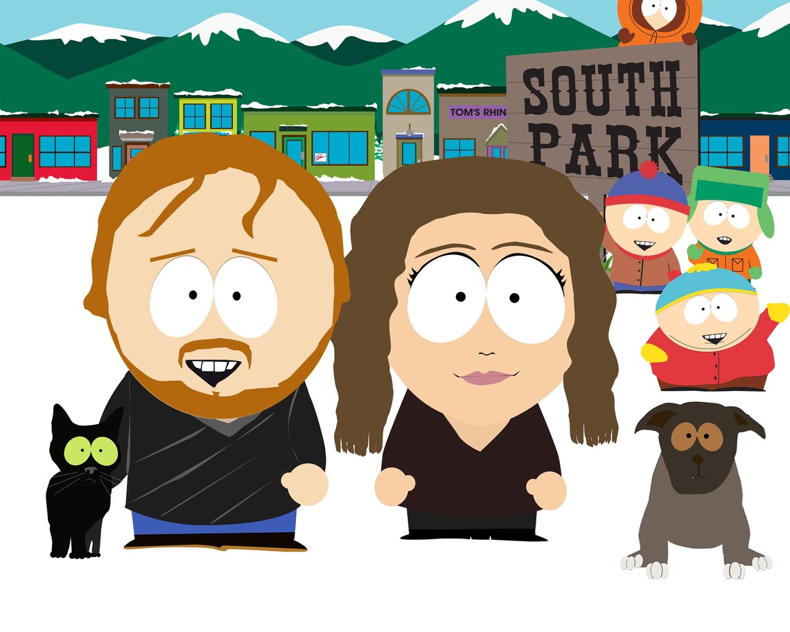 Custom South Park Pet and Owner Portrait as gift Make a Etsy