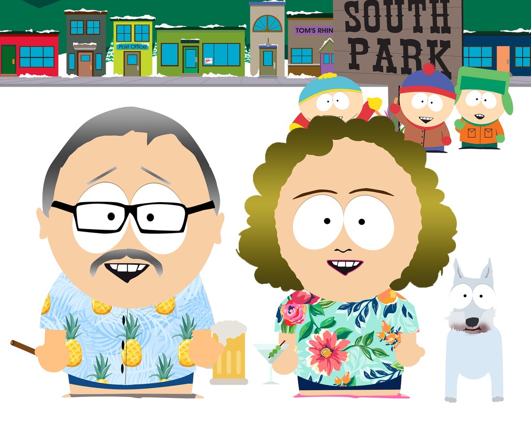 Custom South Park Pet and Owner Portrait as Gift, Make a Person Into