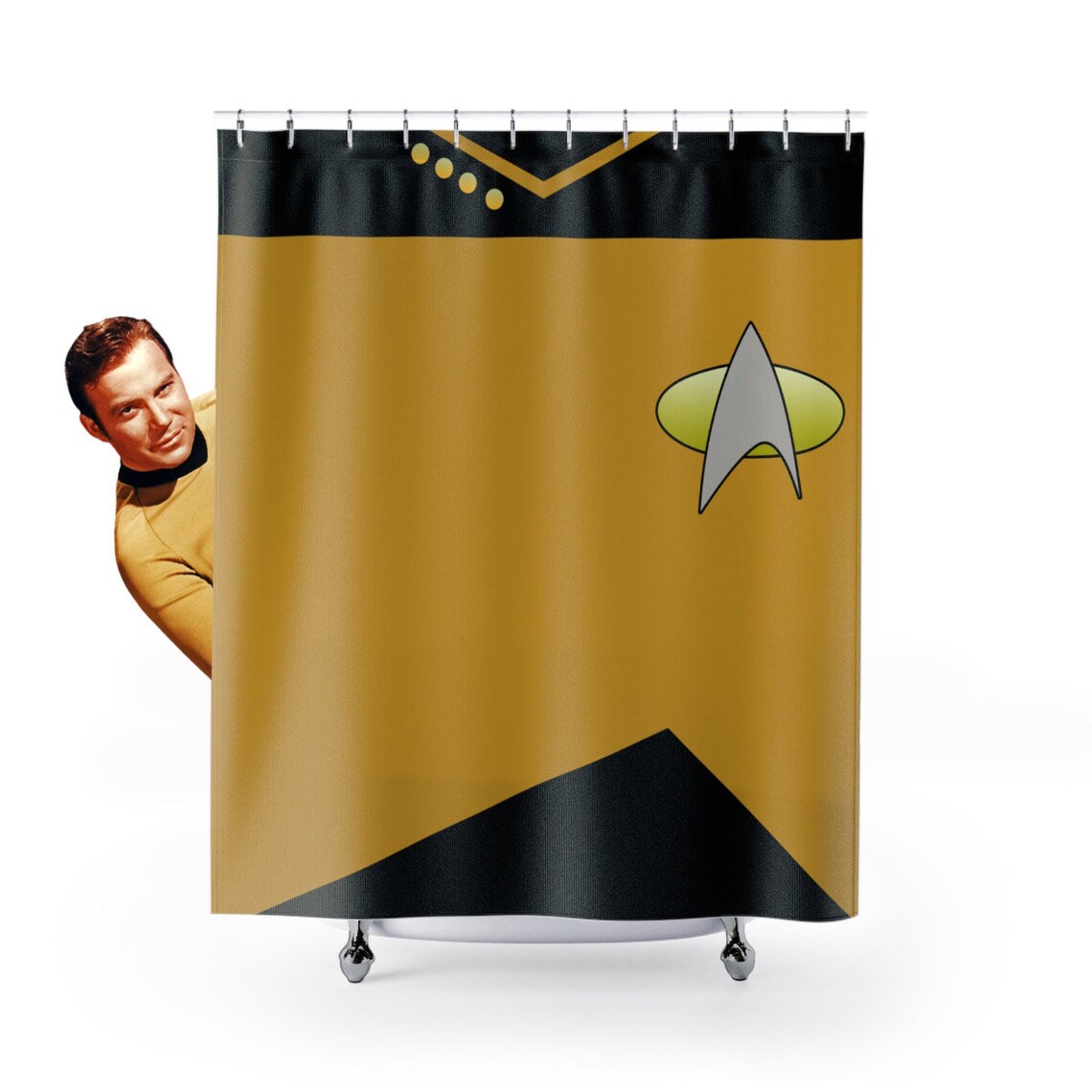 Star Trek Shower Curtains Kirk Spock Picard TV show wall Etsy