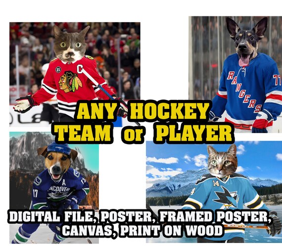 Custom NHL Hockey Fan Pet Portraitdog Cat -  Norway
