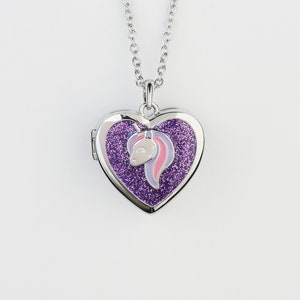 Purple Unicorn Necklace for Little Girl | Little Girl Locket | Girls Unicorn Jewelry | Unicorn Birthday Gift | Girls Unicorn Locket Necklace