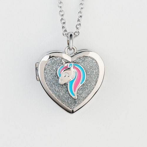 Silver Unicorn Necklace for Little Girl Little Girl Heart Etsy