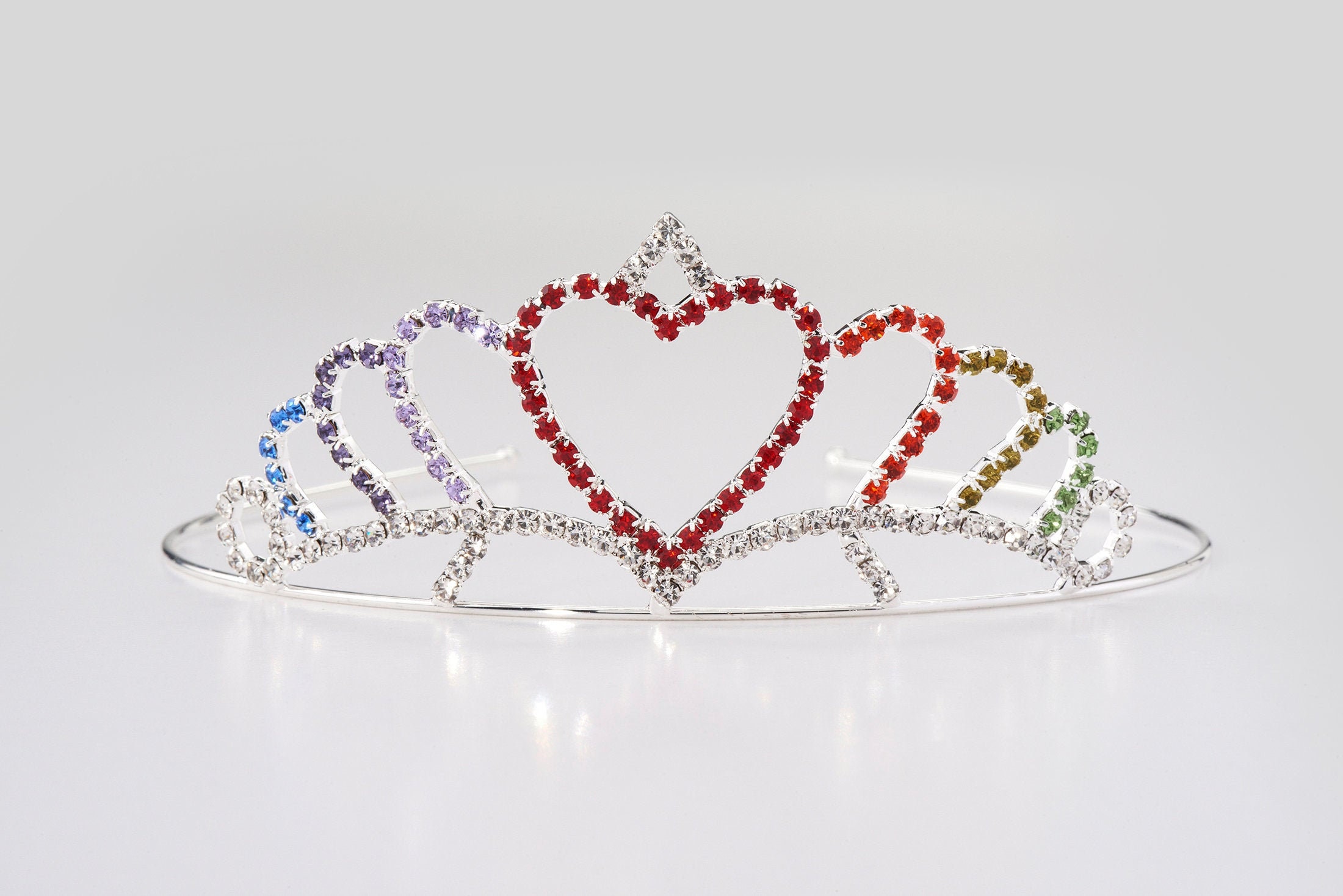 Girls Rainbow Princess Tiara Rainbow Princess Crown Flower Etsy