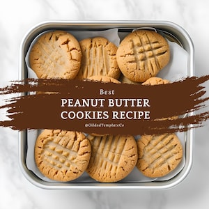 Carte de recette de biscuits au beurre d'arachide BEST | Dessert facile | Produits de boulangerie simples | Téléchargement numérique PDF