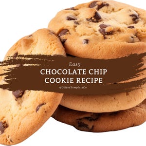 Easy Chocolate Chip Cookie Recipe, New York Style Stuffed Cookie, Digital Download PDF