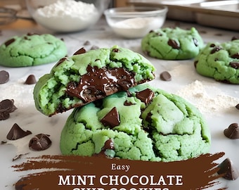 Receta de Galletas de Menta con Chispas de Chocolate: Postre Gourmet (Descarga digital PDF)