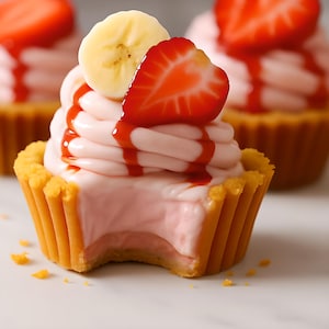 Strawberry Banana No-Bake Mini Pie Recipe (Digital Download)